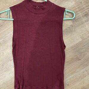 Garage Burgundy Sleeveless Tank Top